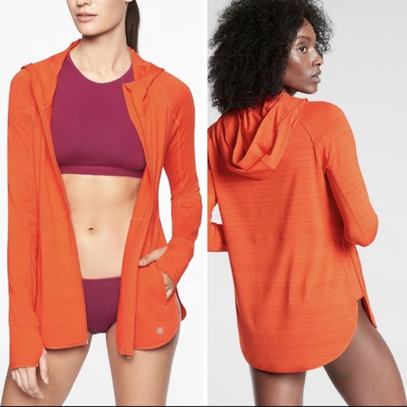 Athleta Tops - Athleta pacifica Baja UPF jacket orange size medium